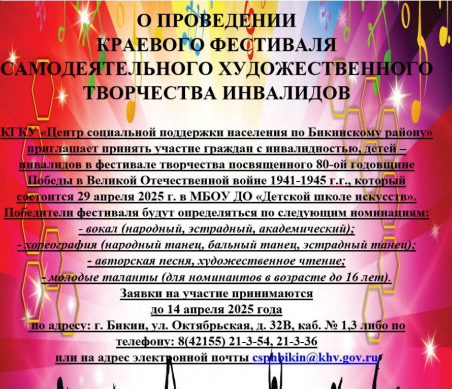Фестиваль творчества, посвящённый 80-летию Победы!